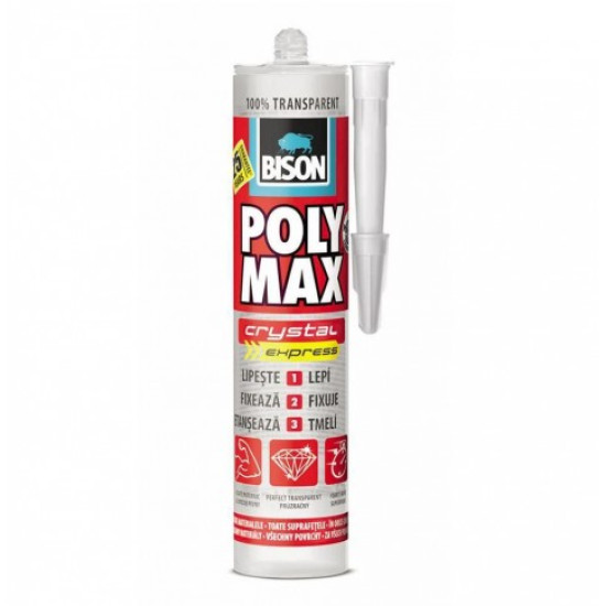 SILICON ADEZIV SUPRAFETE MULTIPLE, INTERIOR/EXTERIOR, POLY MAX CRYSTAL – BISON